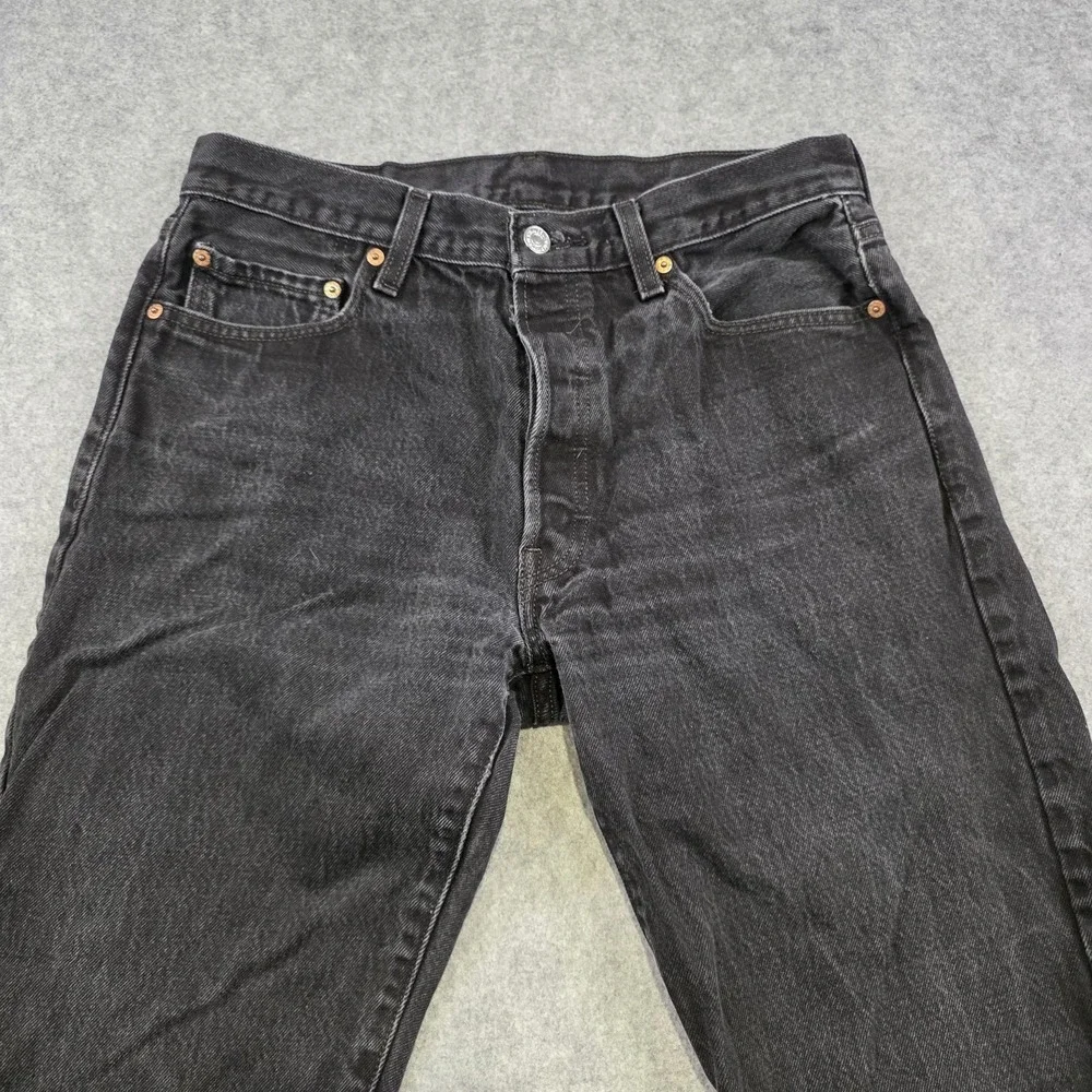 Levis 501 XX Jeans Mens 34x30 Black Button Fly Straight Leg Dark Denim Pants